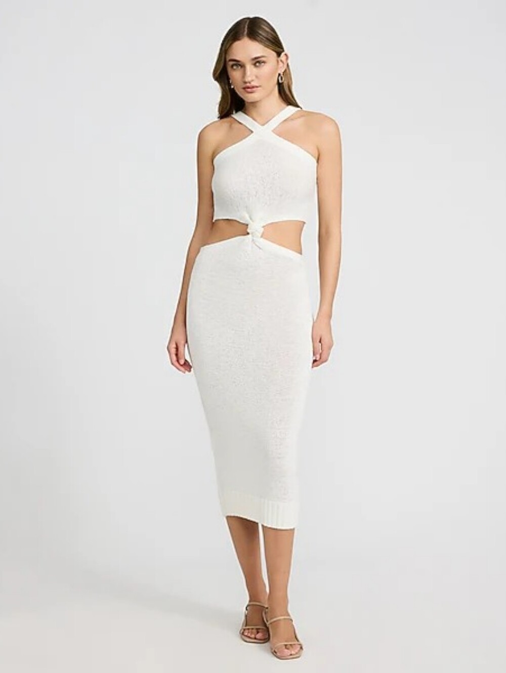 ⚡️Flash Sale⚡️Halter Cutout Knot Front Midi Sweater Dress | Large or X-Large